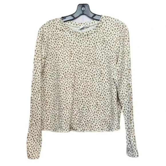BP Women's Polka Dot Long Sleeve Button-Up Shirt Brown Size M - Picture 1 of 4